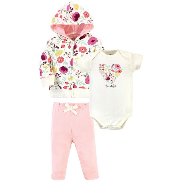 Touched by Nature Baby and Toddler Girl Organic Cotton Hoodie, Bodysuit or Tee Top, and Pant, Bot... | Target