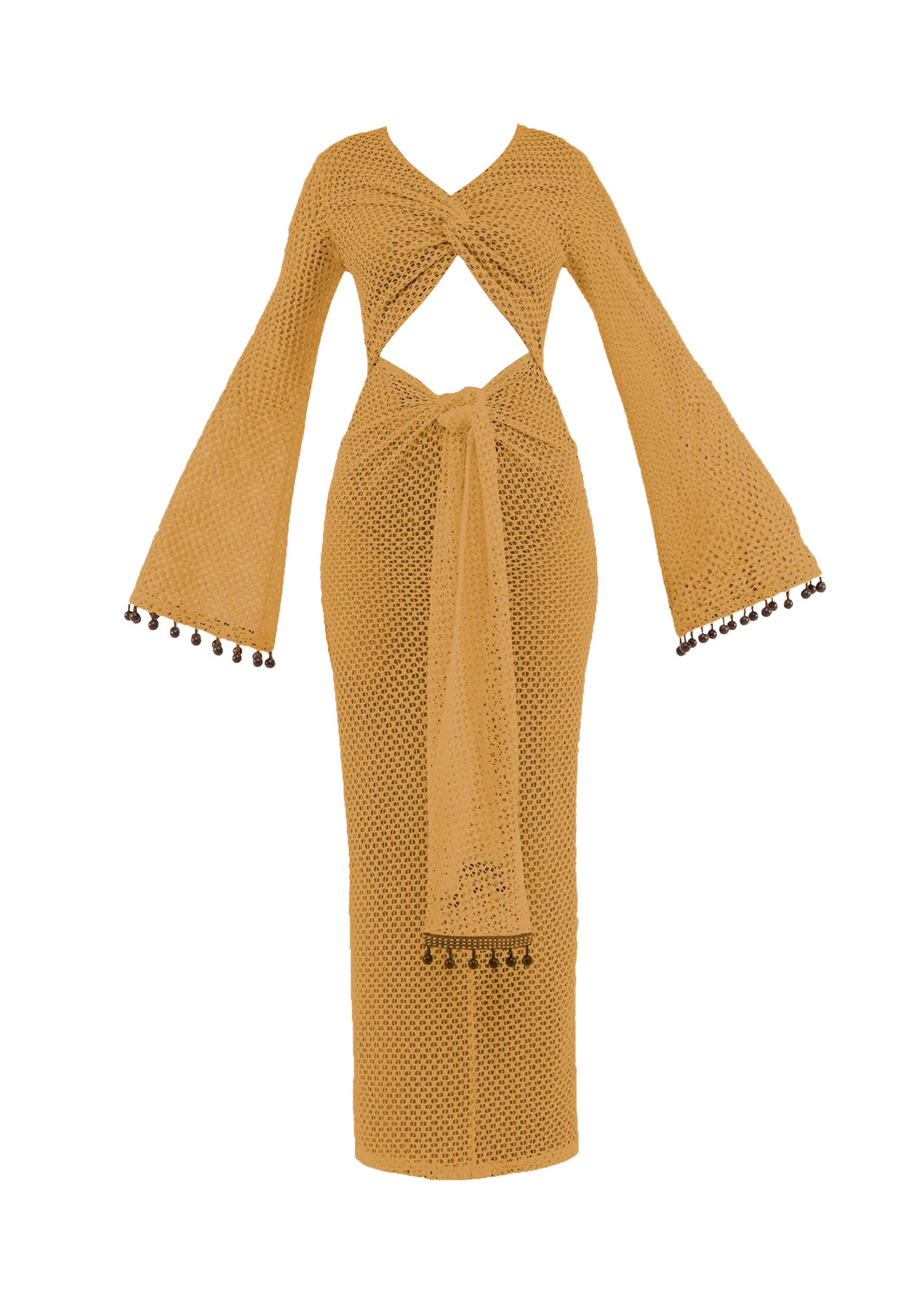 TERI CROCHET DRESS - MUSTARD | ANDREA IYAMAH