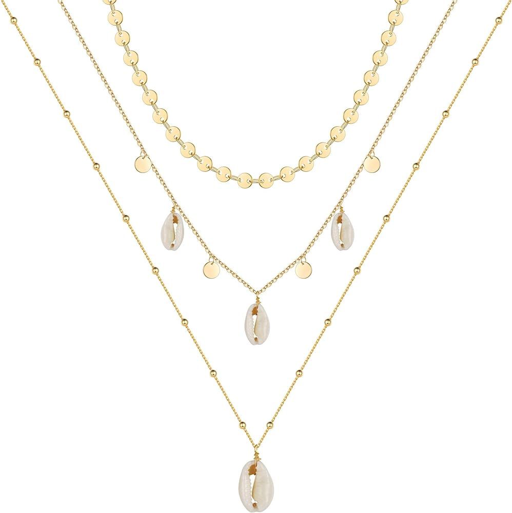 Dainty Shell Lauered Necklace For Women  | Amazon (US)