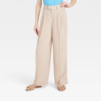 Women's High-Rise Wide Leg Fluid Pants - A New Day™ | Target
