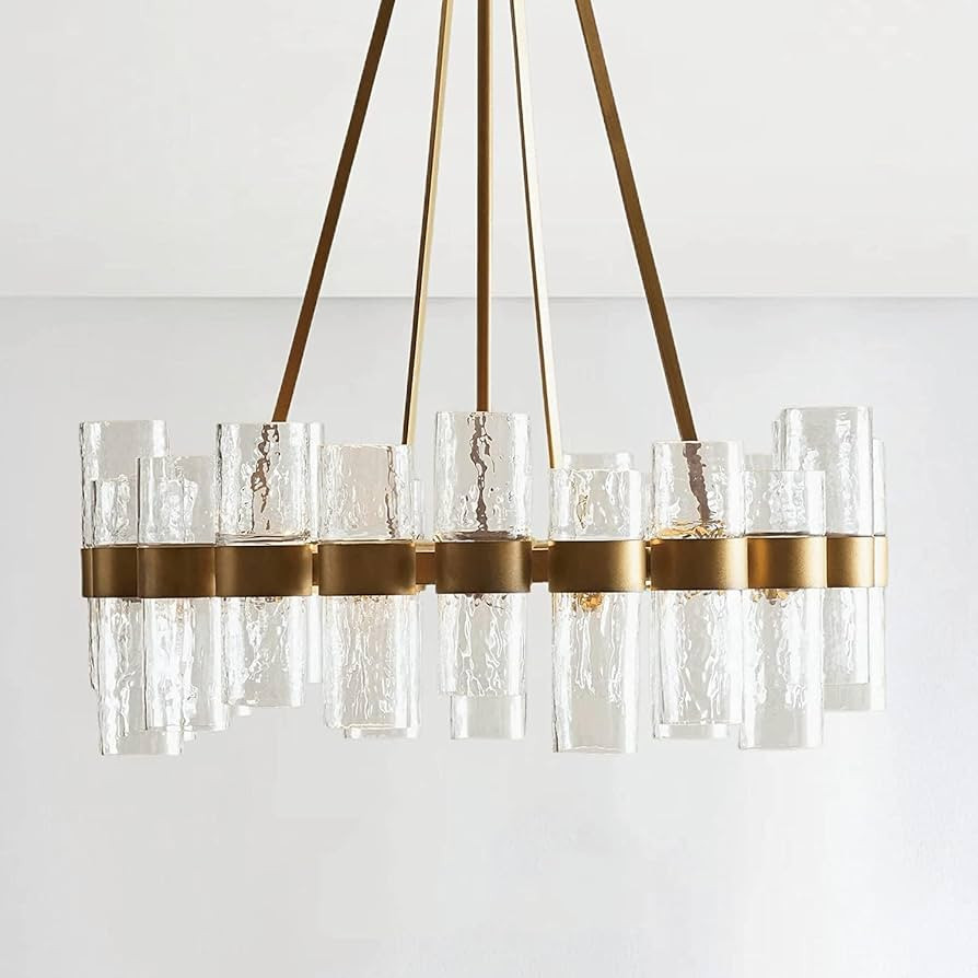 Recycled Glass Chandelier,Penni Recycled Glass Chandelier 24" Dia x 26" h (Tumbled Brass) | Amazon (US)