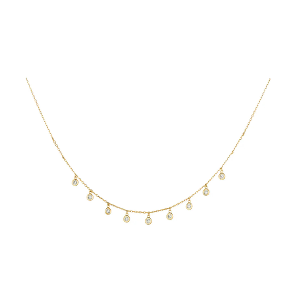 9 Diamond Drop Necklace | Henri Noel Fine Jewelry