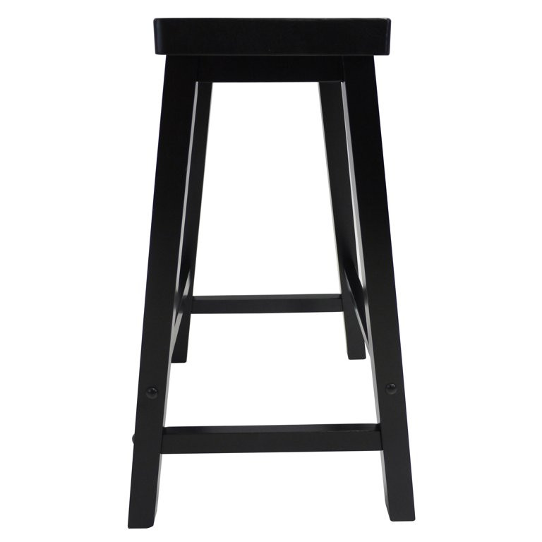 Winsome Wood Satori Saddle Seat Counter Stool, Black Finish - Walmart.com | Walmart (US)
