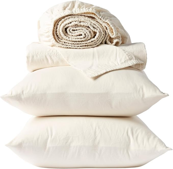Coyuchi Classic Organic Sateen Sheet Set, 100% GOTS Certified | Organic Cotton 4-Piece Bedding Se... | Amazon (US)