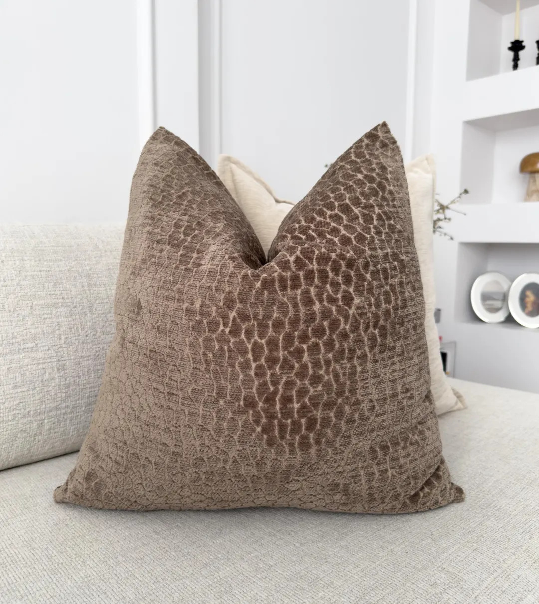 Embossed Velvet Brown Pillow Cover Modern Home Decor Accent Pillow Cover Lumbar (all Sizes) - Ets... | Etsy (US)