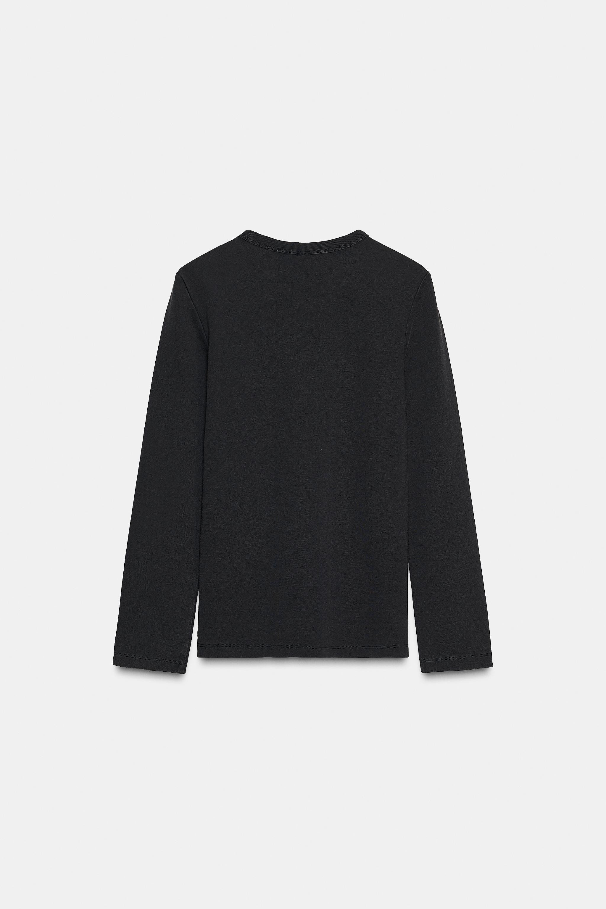 INTERLOCK LONG SLEEVE T-SHIRT | Zara UK