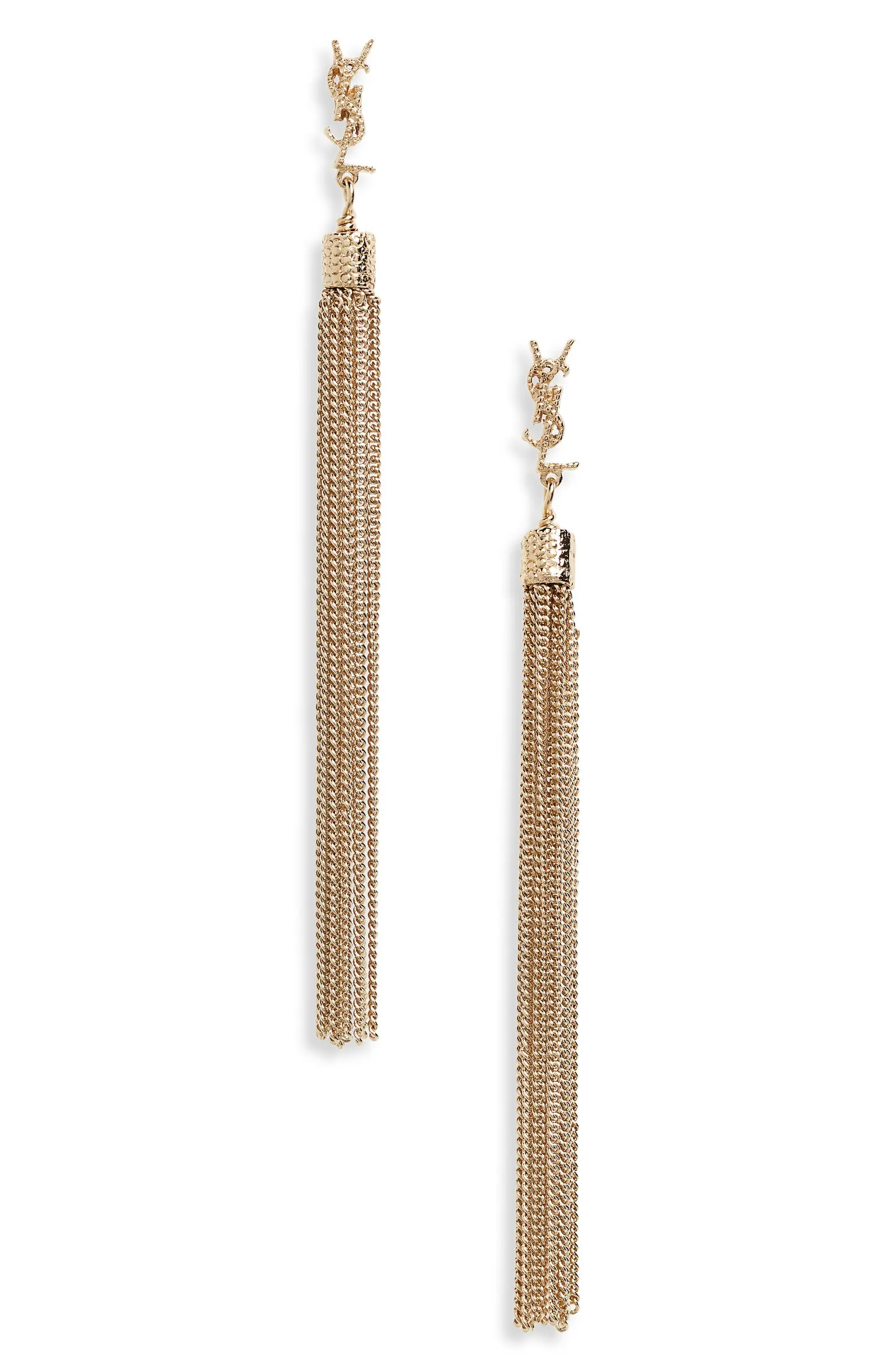 Saint Laurent Loulou Linear Drop Earrings | Nordstrom | Nordstrom