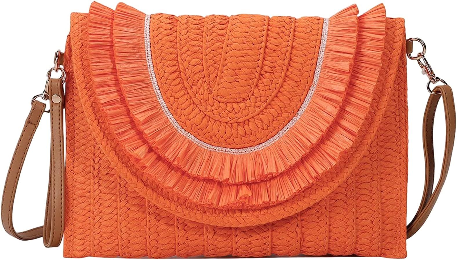 Gets Straw Clutch Bags for Women Handmade Woven Summer Beach Envelope Purse Wallet Crossbody Bag ... | Amazon (US)
