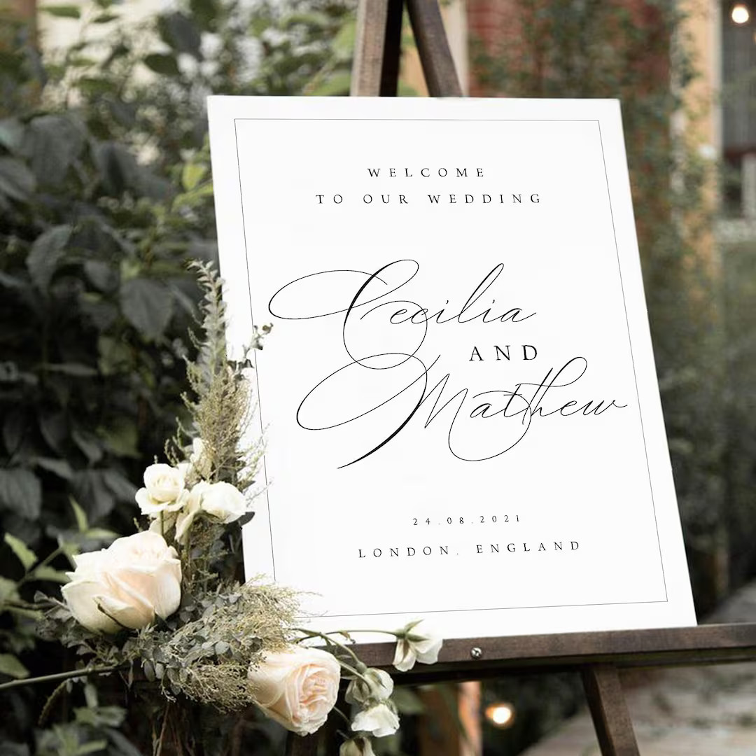 Wedding Welcome Sign Template, Classic & Elegant, Editable, Welcome to Our Wedding Sign, Printabl... | Etsy (US)