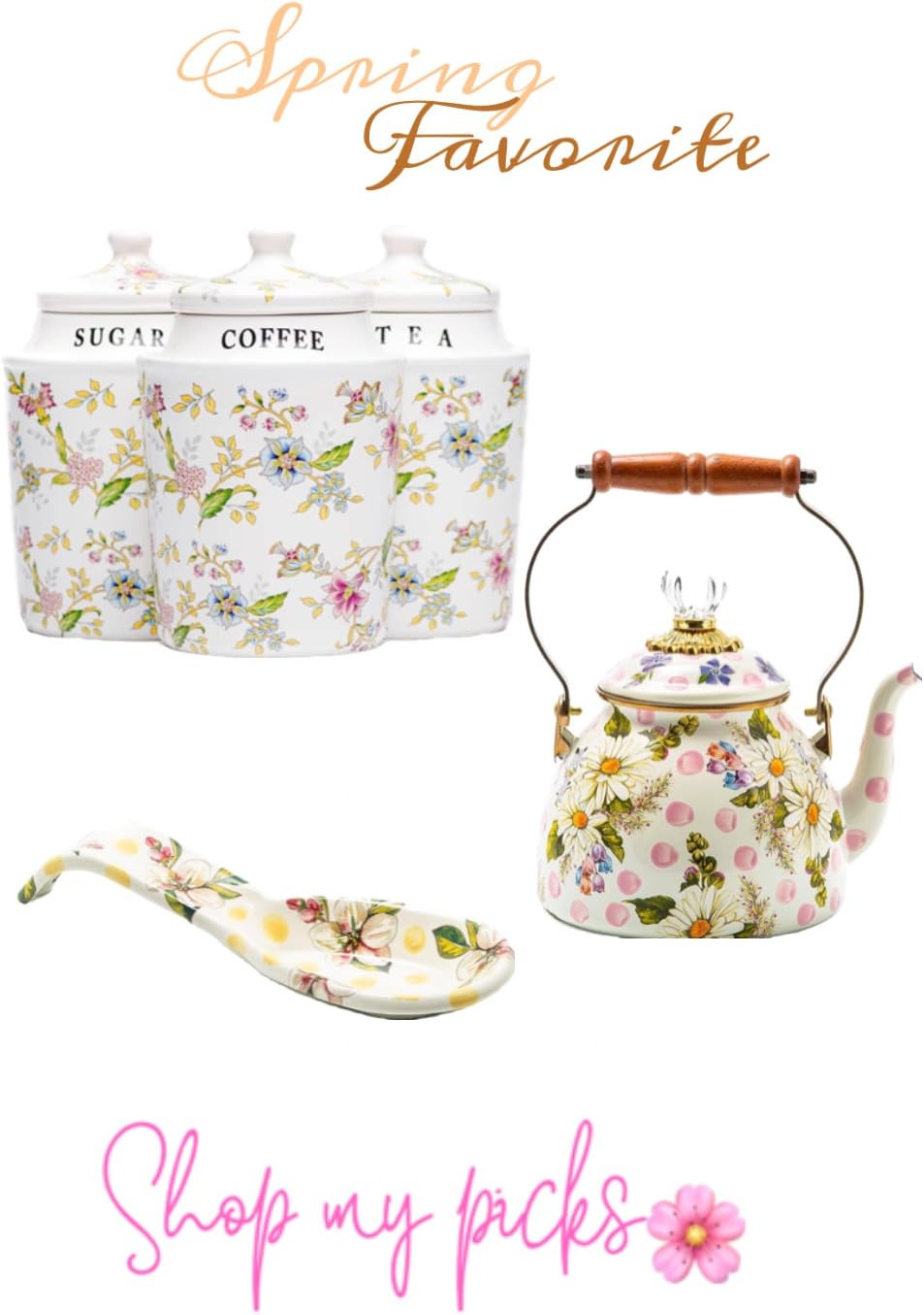 MACKENZIE-CHILDS Enamel Spoon Rest, Kitchen Utensil Rest and Spoon Holder, Kitchen Decor, Yellow ... | Amazon (US)