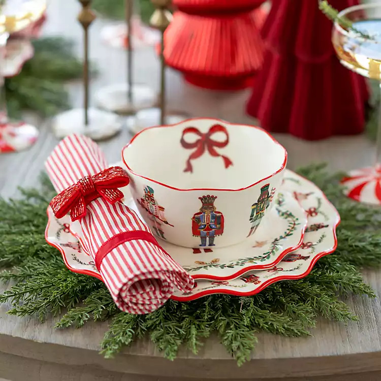 New! Holly Nutcracker Wavy Bowl | Kirklands