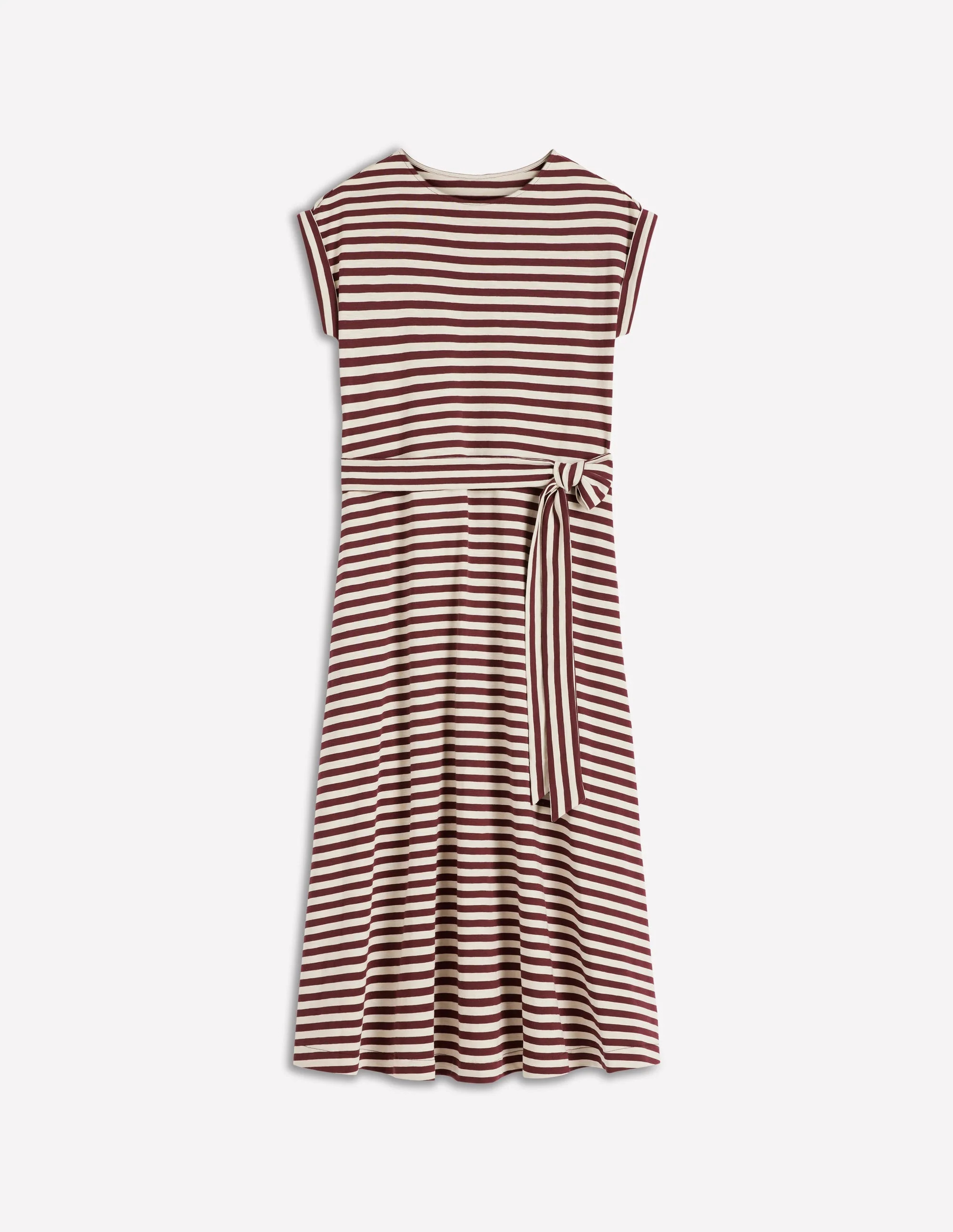 Eve Jersey Midi Dress-Deep Wisteria, Ivory Stripe | Boden (US)