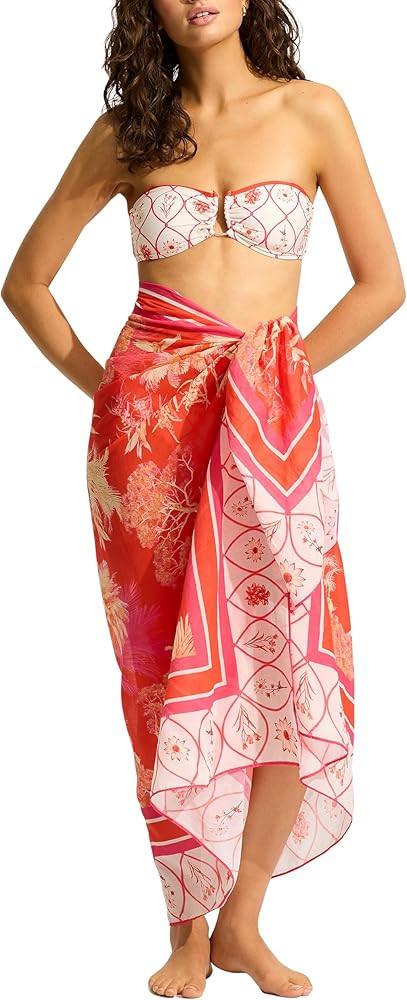 Seafolly womens Oversize Printed Multi Wear Sarong Pareo Cover Up | Amazon (US)