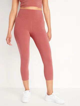 Extra High-Waisted PowerChill Hidden-Pocket Cropped Leggings for Women | Old Navy (US)