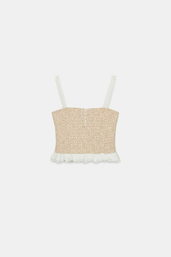 COMBINATION TEXTURED TOP | Zara US