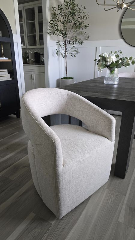 Modern swivel upholstered dining room chair. Found these beauties at Bed Bath & Beyond, the color is called wheat and they are so comfortable and beautiful. Swivel chair, dining chair, upholstered dining chair, barrel swivel dining chair, dining room furniture, Bed Bath & Beyond furniture

#LTKSaleAlert #LTKStyleTip #LTKHome