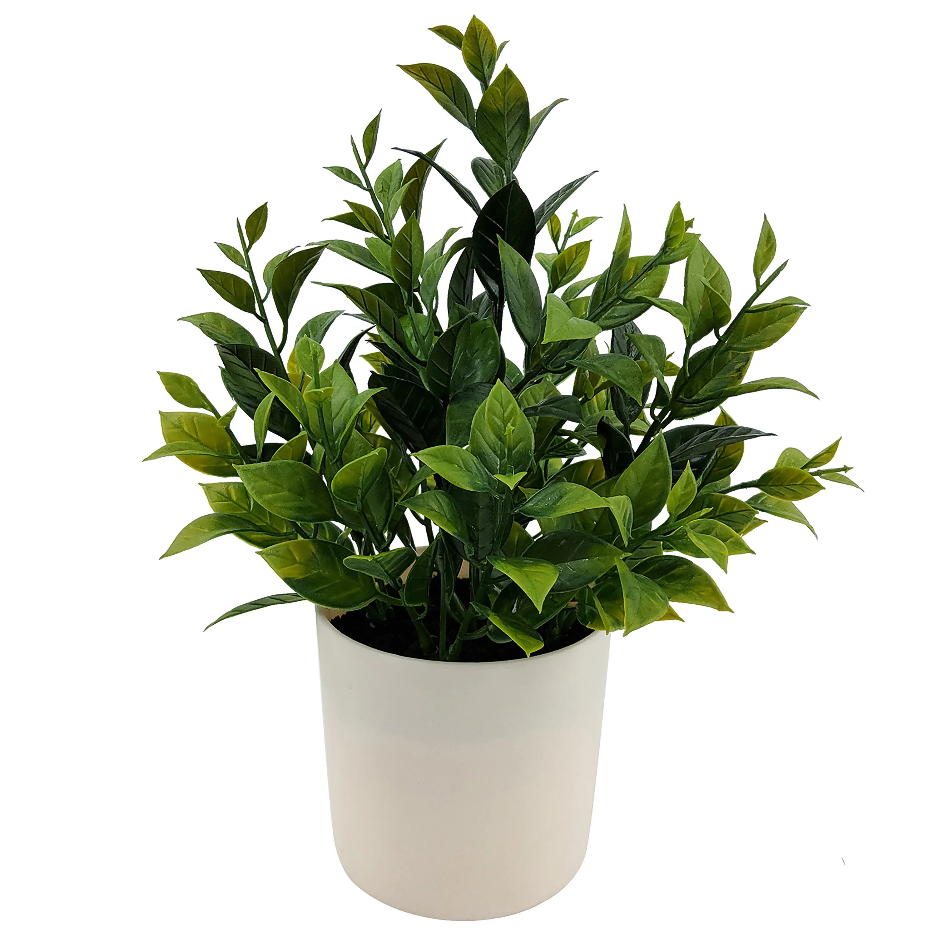 Mainstays 10" Artificial Tea Leaf Plant in Vanilla Planter - Walmart.com | Walmart (US)