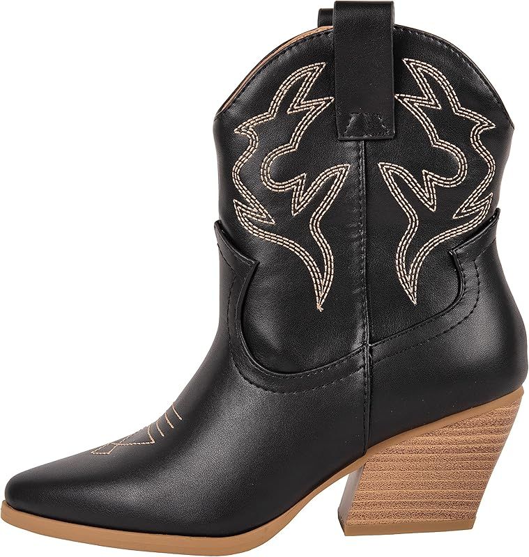 KAYDAY ~MORLEY~ Women's Cowgirl Cowboy Western Stitched Ankle Boots Pointed Toe Short Booties | Amazon (US)