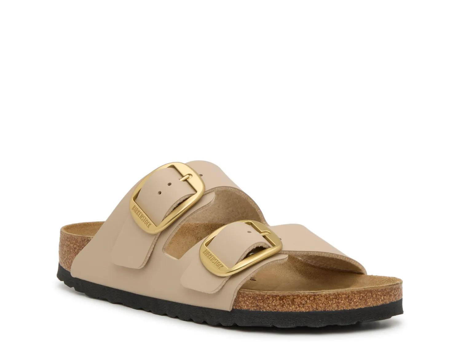 Birkenstock Arizona Big Buckle Slide Sandal | Women's | Sand | Size EU 39 / US Womens 8-8.5 / Mens 6-6.5 | Sandals | Footbed | DSW