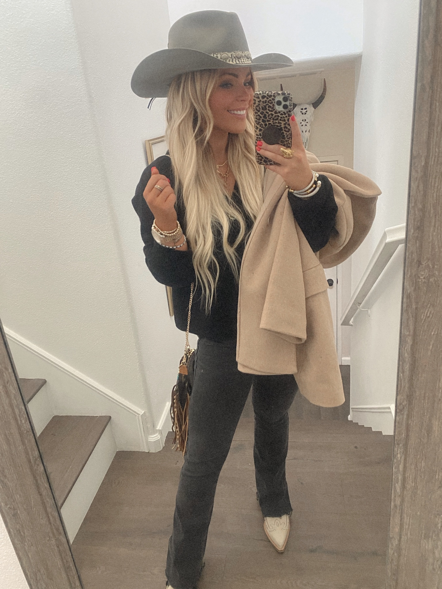 Sweater: medium
Jeans: 2 Short
Jacket: XS Petite (linked this years version)
Boots: 6.5