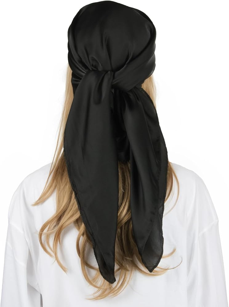 RIIQIICHY 35 Inch Head Scarf for Women Hair Scarf Like Silk Scarf Square Scarf Bandanas for Women | Amazon (US)