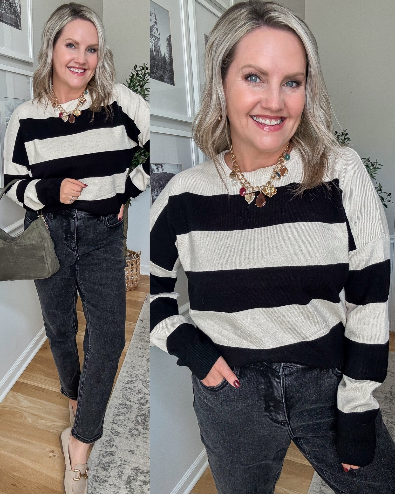 I am loving this striped sweater for fall and it’s under $18! This green suede bag is perfect for fall and the bag charm makes it so cute! Walmart Walmart fashion 

#LTKSeasonal #LTKStyleTip #LTKFindsUnder50