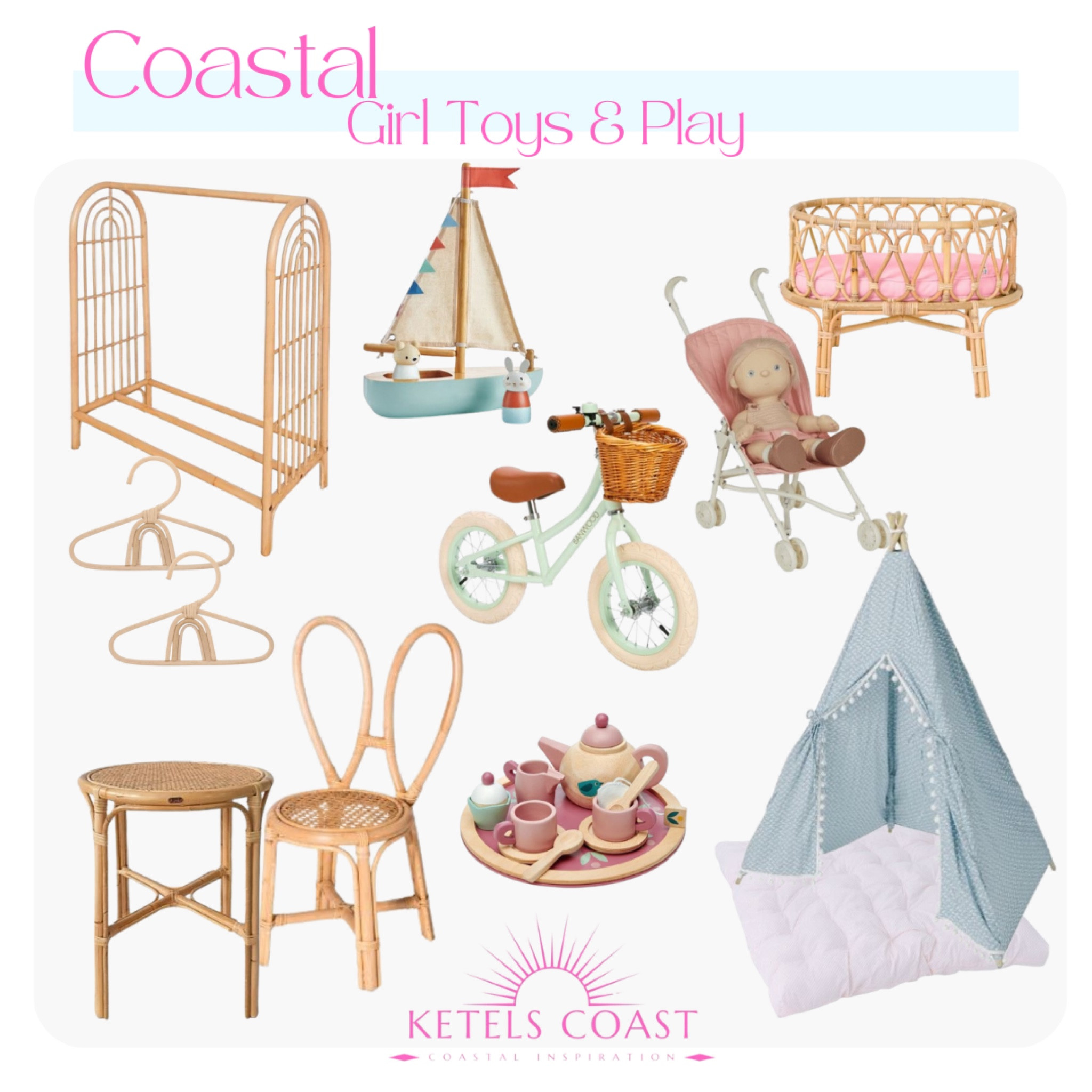 Coastal nursery / coastal bedroom / boho bedroom / rattan toys / toddler toys / kid toys / playroom / girl play toys / girl room / girl bedroom ideas 
#LTKBaby #LTKSaleAlert

#LTKKids #LTKFindsUnder100 #LTKHome