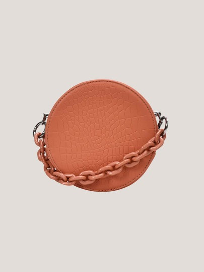 Croc Embossed Round Crossbody Bag | ROMWE
