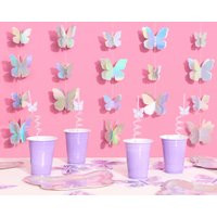 xo, Fetti 3D Iridescent Butterfly Hanging Garland - 4 Pcs, 12' | Bachelorette Party Decorations, Birthday Supplies, Baby Shower Photo Booth | Etsy (US)