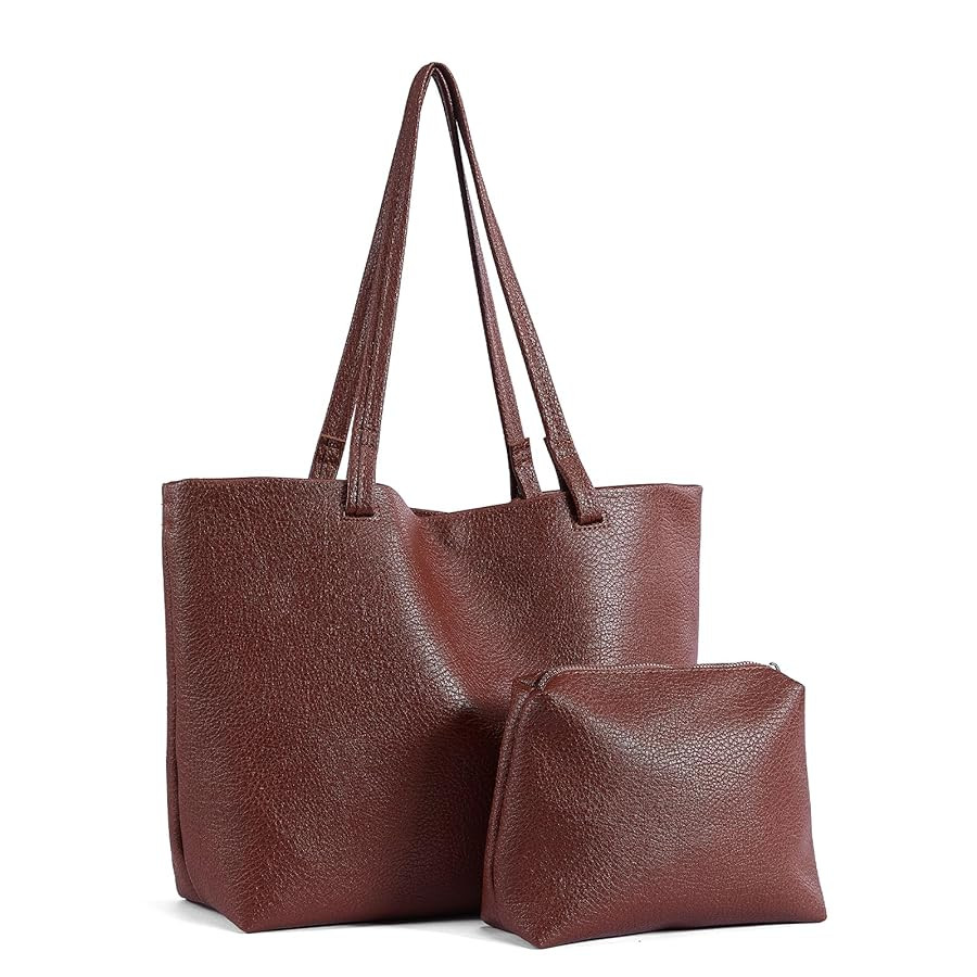 Premium Soft Faux Leather Tote Bag for Women Leather Shoulder Totes Bags Womens Casual Hobo Handb... | Amazon (US)