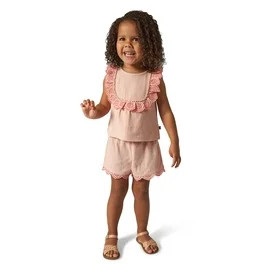 Modern Moments Toddler Girl Puff Sleeve Short Set, 2-Piece, Sizes 12M-5T | Walmart (US)