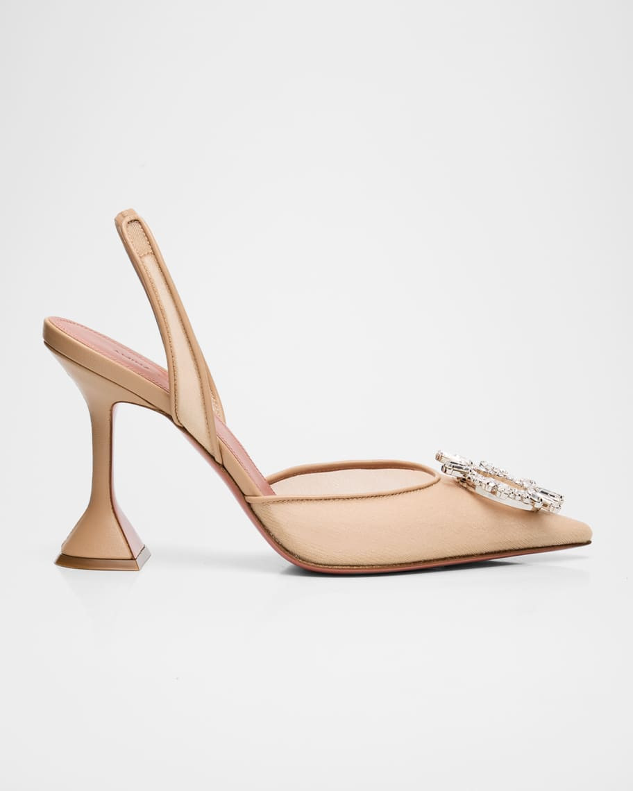 Amina Muaddi Begum Nylon Crystal Ornament Pumps | Neiman Marcus