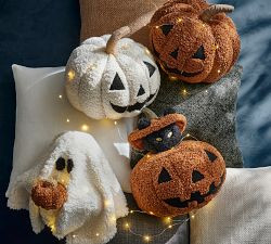 Light Up Jack-o&rsquo;-Lantern Pumpkin Pillow | Pottery Barn (US)