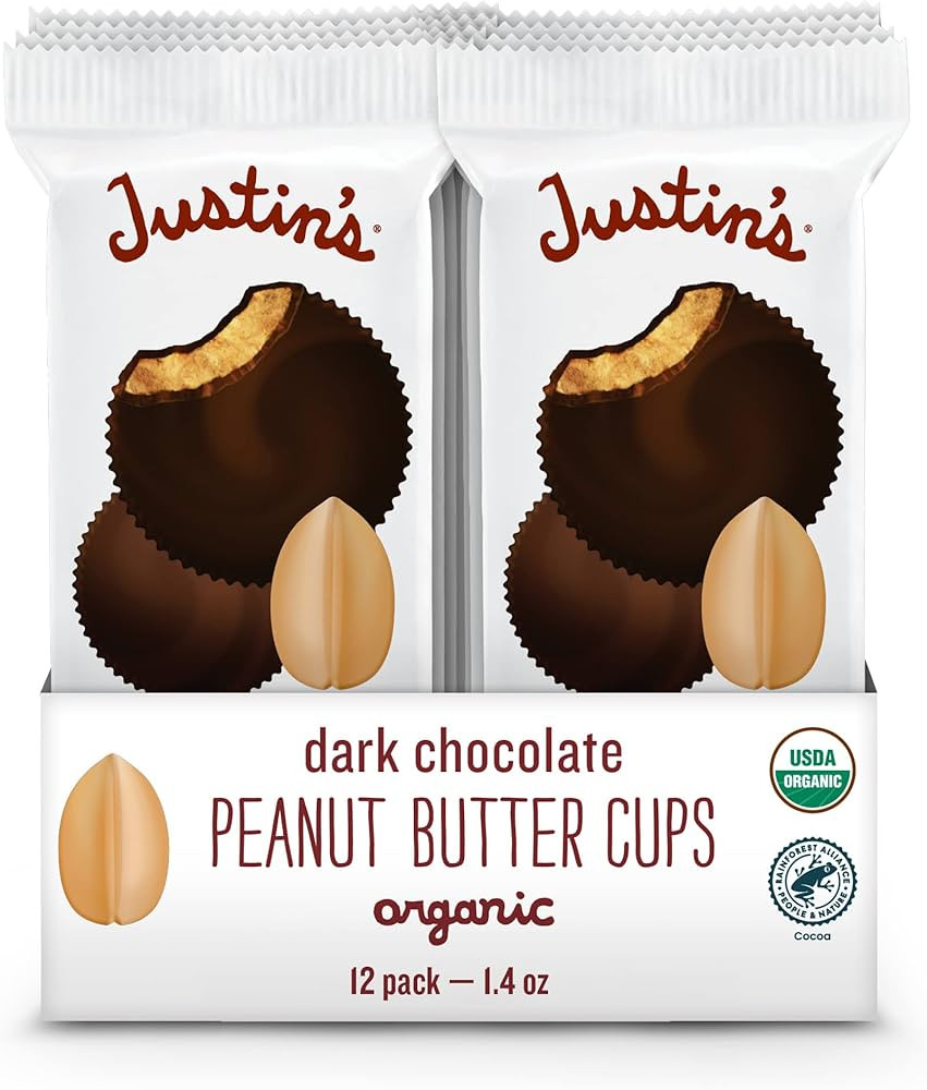 JUSTIN'S Organic Dark Chocolate Peanut Butter Cups, 12 Pack (2 cups each) | Amazon (US)