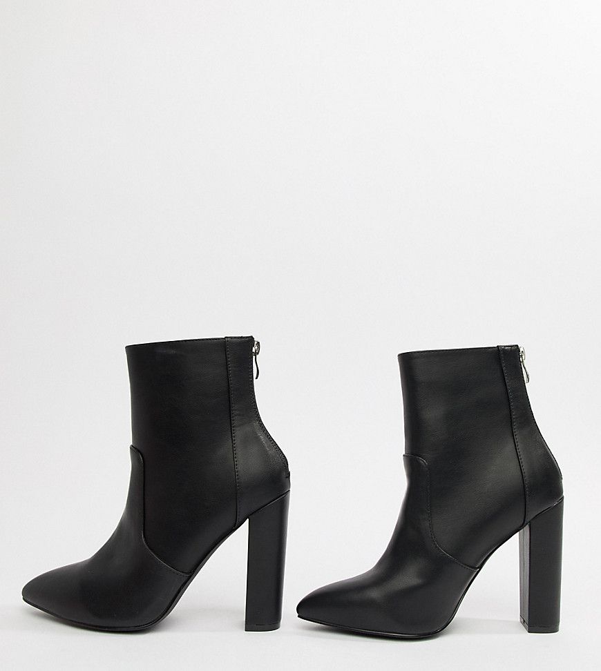 RAID Wide Fit Nila Black Heeled Ankle Boots - Black | ASOS US