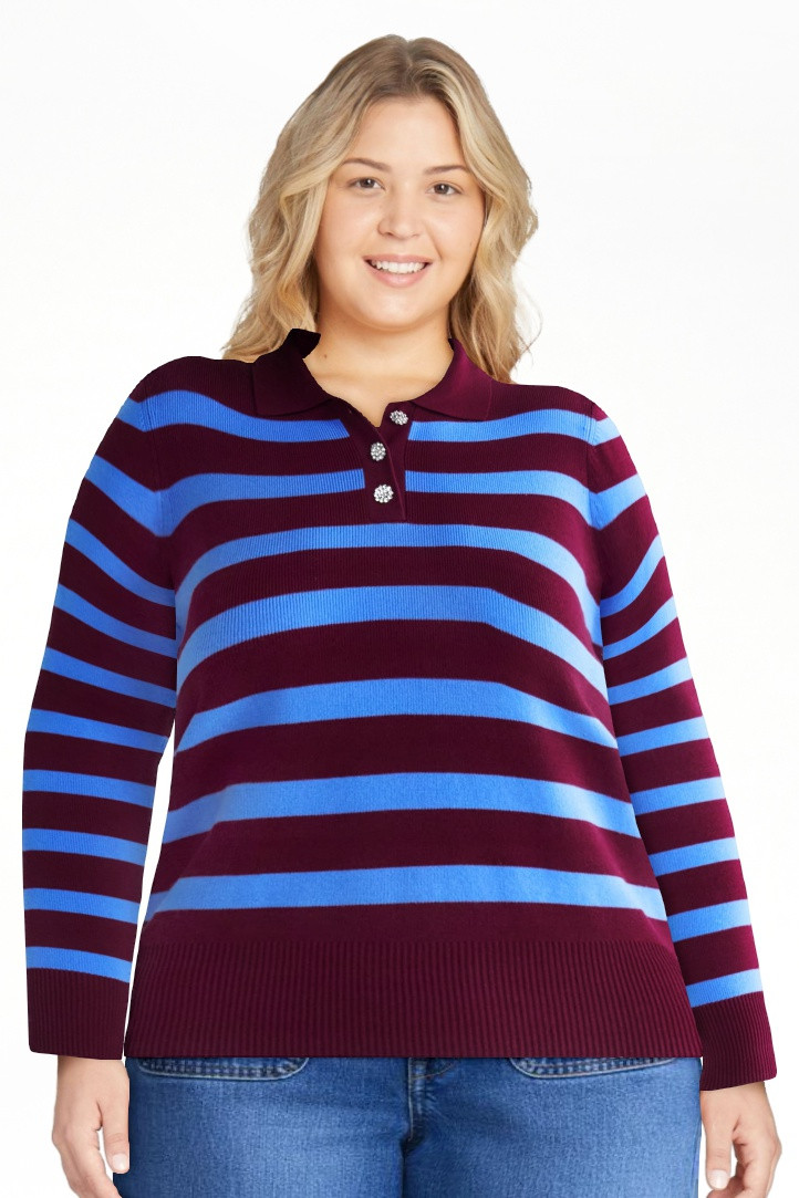 Free Assembly Women's and Women's Plus Polo Sweater with Long Sleeves, Lightweight, Sizes XS-4X | Walmart (US)