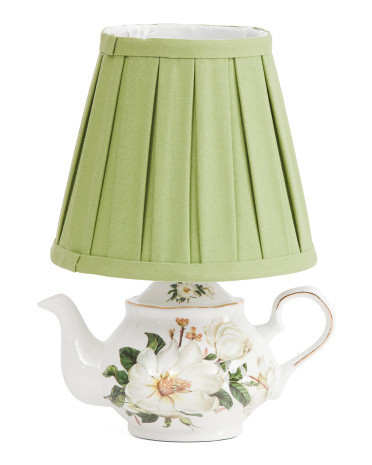 12in Ceramic Floral Teapot Table Lamp | Metal | Marshalls