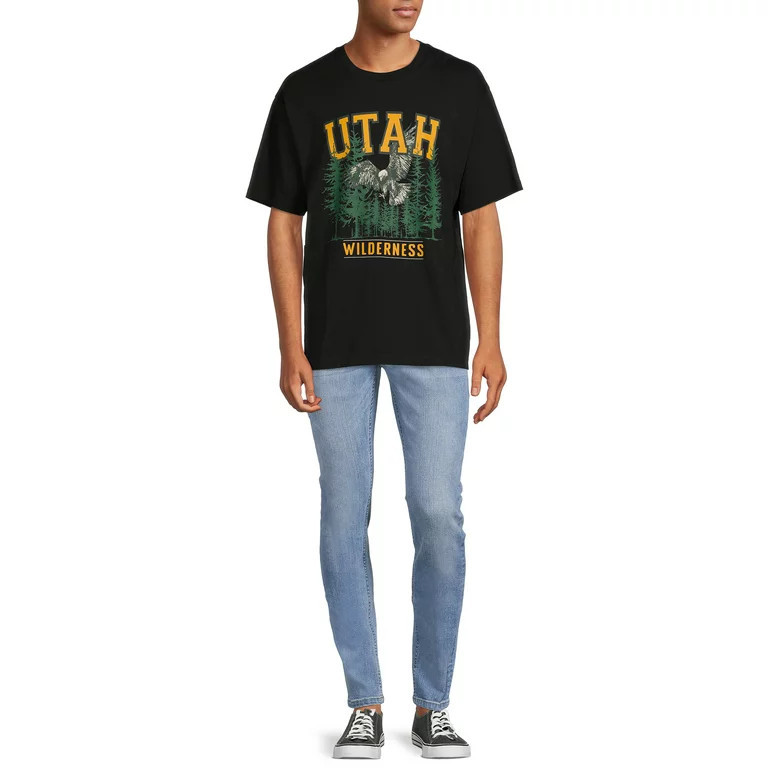 No Boundaries Men’s and Big Men’s Oversized Graphic Tee with Short Sleeves, Sizes up to 5XL | Walmart (US)