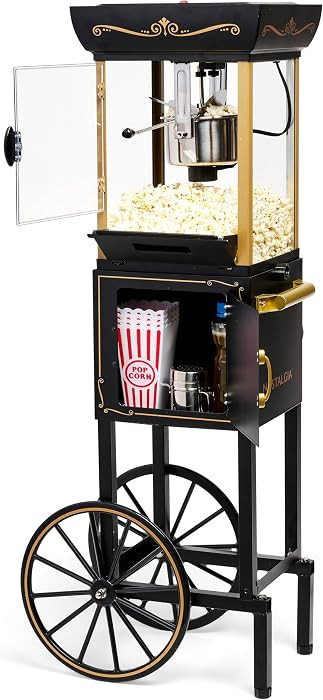 Nostalgia Popcorn Maker Machine - Vintage Theater Style Popcorn Cart With 2.5oz Stainless Steel K... | Amazon (US)