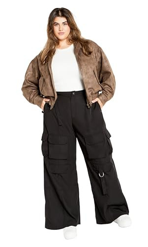 City Chic Women's Plus Size Pant-Cassie Cargo, Black | Amazon (US)