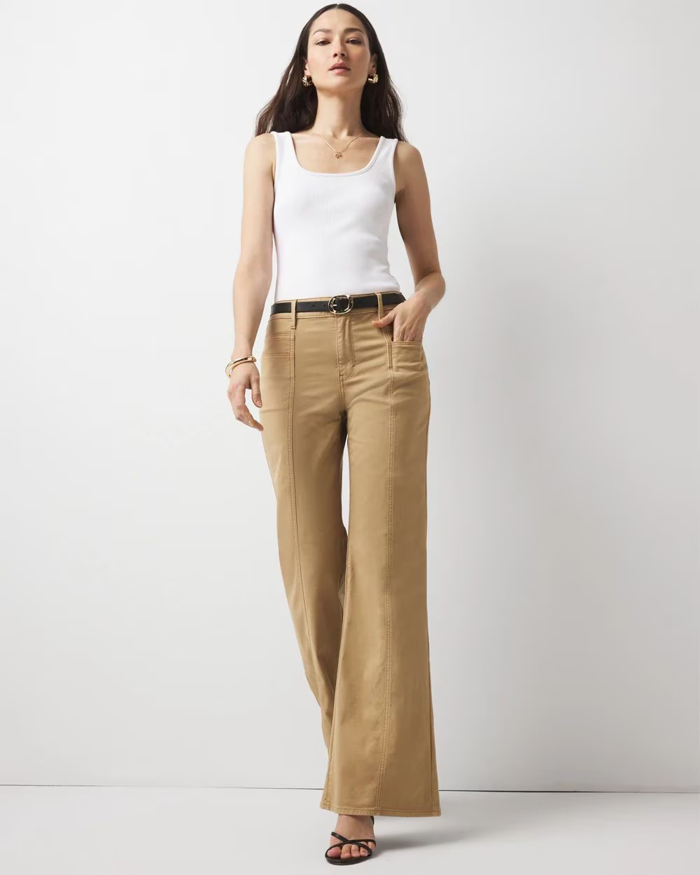 High-Rise Pret Double Pocket Wide-Leg Pant | White House Black Market