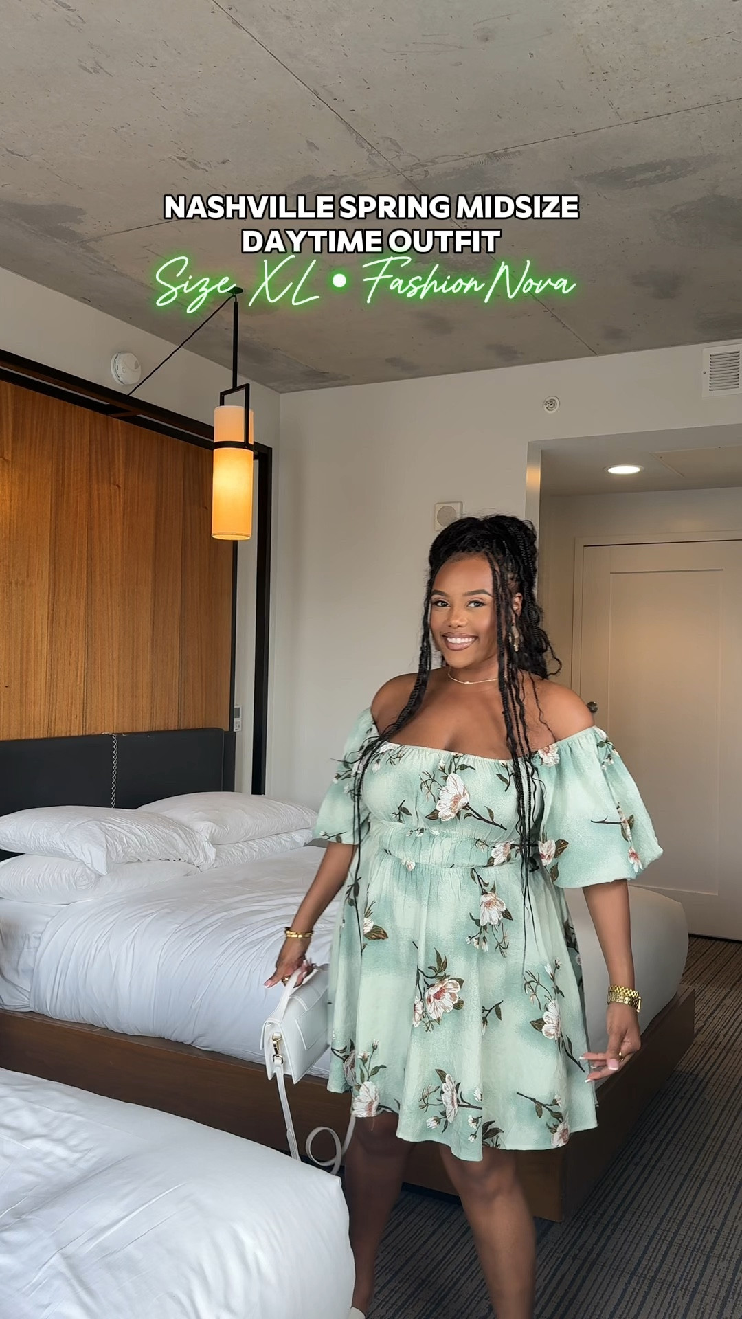 Let’s go girls 🍻🤠💕 #Nashville Travels have brought you this puff sleeve little number. 

Btw…
Shania Twain is living rent free in my head today… this outfit screamssss Dasha though lol!

The dress is from Fashion Nova :
🔎 Sienna Floral Mini Dress

5’4 • 200 LBS • Dress in a XL • Slides in 8.5 (8-9 foot) • Bag in White. 

#LTKstyletip #LTKmidsize