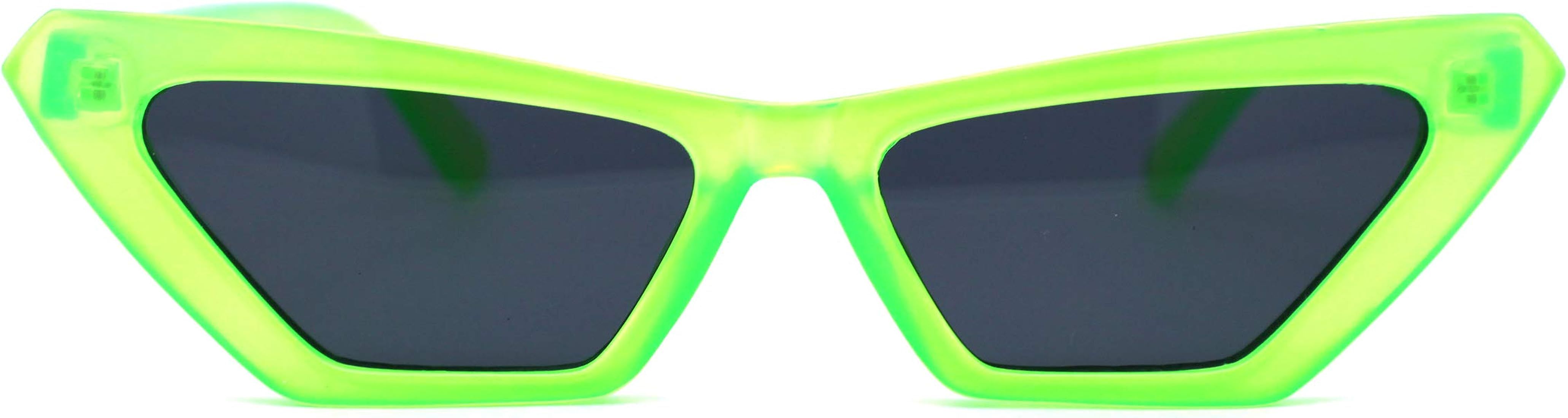 Womens Neon Pop Color 80s Squared Cat Eye Sunglasses | Amazon (US)