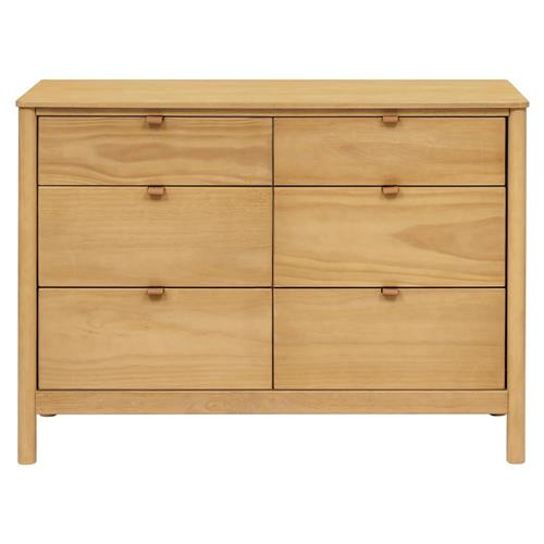 Babyletto Bondi Coastal Beach Honey Pine Wood 6 Drawer Assembled Dresser | Kathy Kuo Home