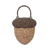 Amazon.com: Creative Co-Op Handwoven Bankuan Acorn Shaped Basket with Lid and Wood Handle, Brown ... | Amazon (US)