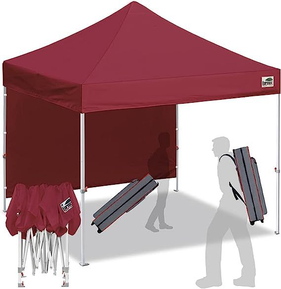 Eurmax Smart 10'x10' Pop up Canopy Tent Canopy with 1 Side Wall Outdoor Festival Tailgate Event V... | Amazon (US)