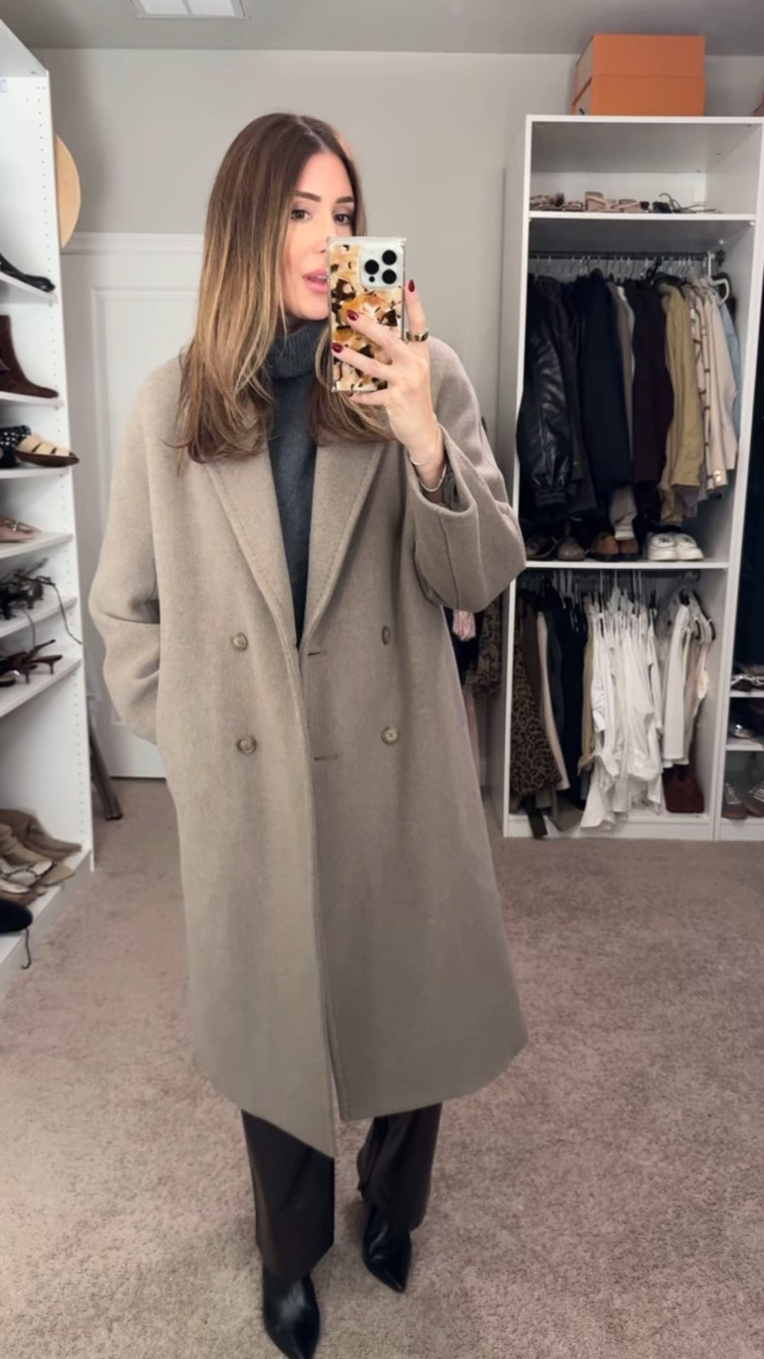 Small in coat
Small in sweater
Size 6 in pants 