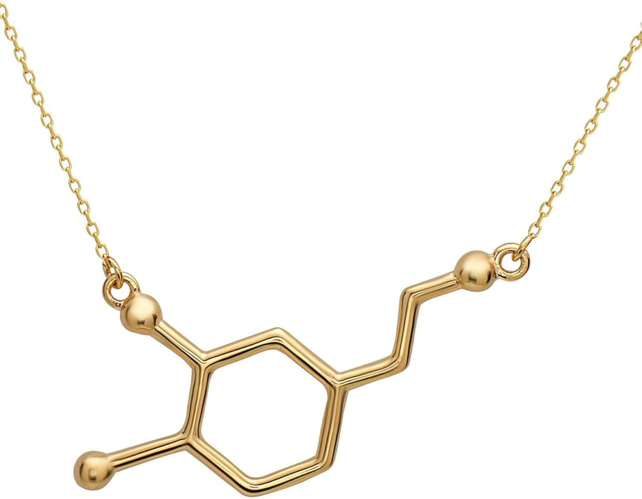 South Street Designs Silver Phantom Jewelry Women's Dopamine & Serotonin Molecule Necklace - 14K ... | Amazon (US)