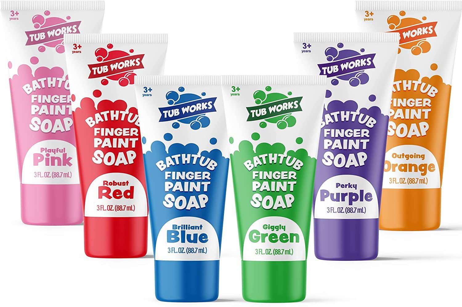 Tub Works Bathtub Finger Paint Soap, Classic 6 Pack | Non-Toxic | Washable Bathtub Paint for Fing... | Amazon (US)