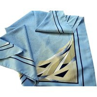 Vintage Blue Scarf, Large Square Head Beige Womens Scarves | Etsy (US)